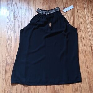 SOLD Black Market Beaded Sleeveless Evening Top with Lining- Size XXS